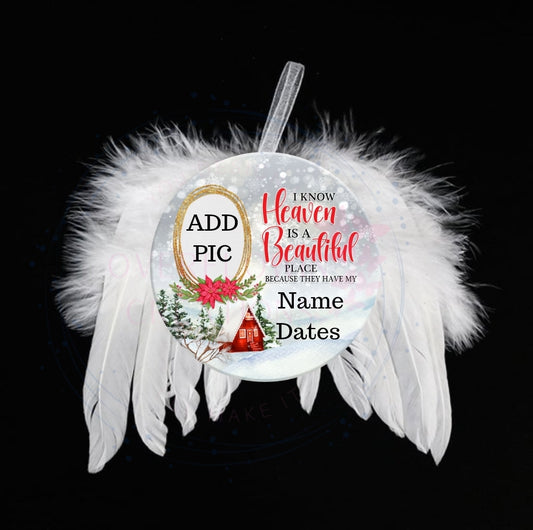 In Loving Memory Angel Wings Christmas Keepsake Ornament